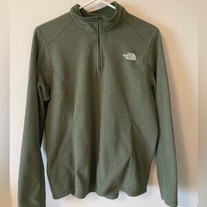 Moss green, half zip women’s fleece.